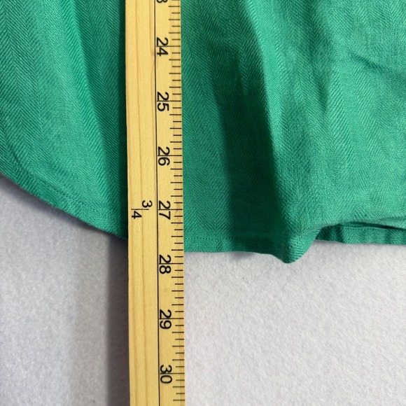 Lauren Ralph Lauren Green 100% Linen Herringbone Button Down Shirt Large - Picture 5 of 9